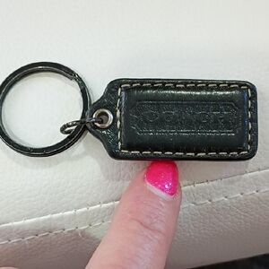 Coach Black Leather Key Holder/Hangtag